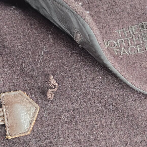The North Face Coat Womens Medium Brown Toggle Wool Blend Hooded Jacket Pockets - Picture 13 of 16